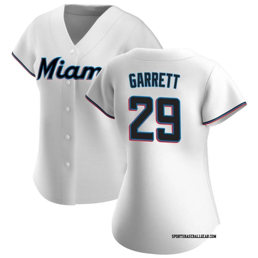 Braxton Garrett Women's Miami Marlins White Authentic Home Jersey