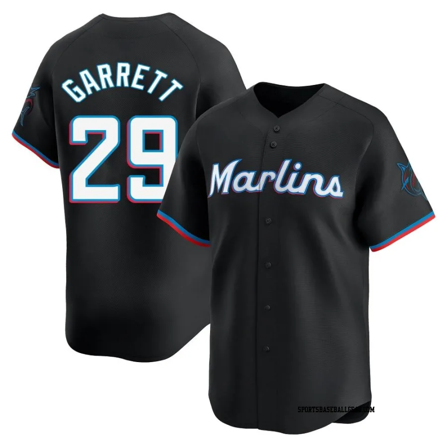 Braxton Garrett Youth Miami Marlins Black Limited Alternate Jersey