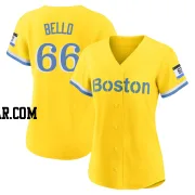 Brayan Bello Women's Boston Red Sox Gold/Light Authentic Blue 2021 City Connect Player Jersey