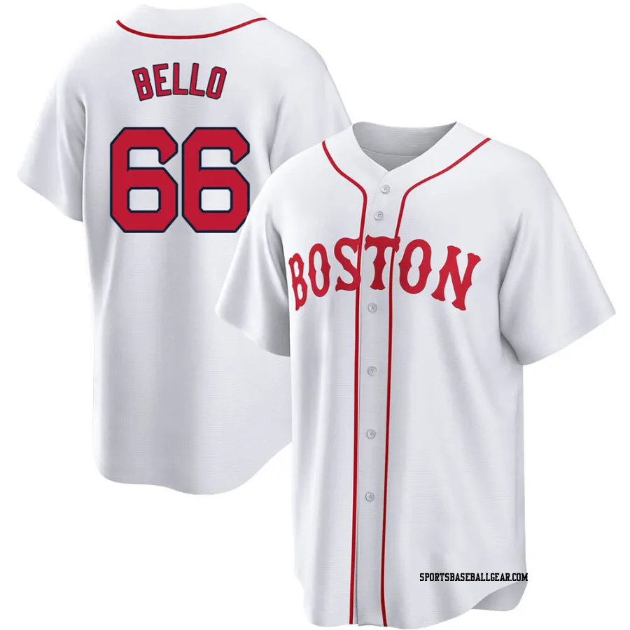 Brayan Bello Youth Boston Red Sox White Replica 2021 Patriots' Day Jersey