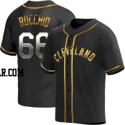 Brayan Rocchio Men's Cleveland Guardians Black Golden Replica Alternate Jersey