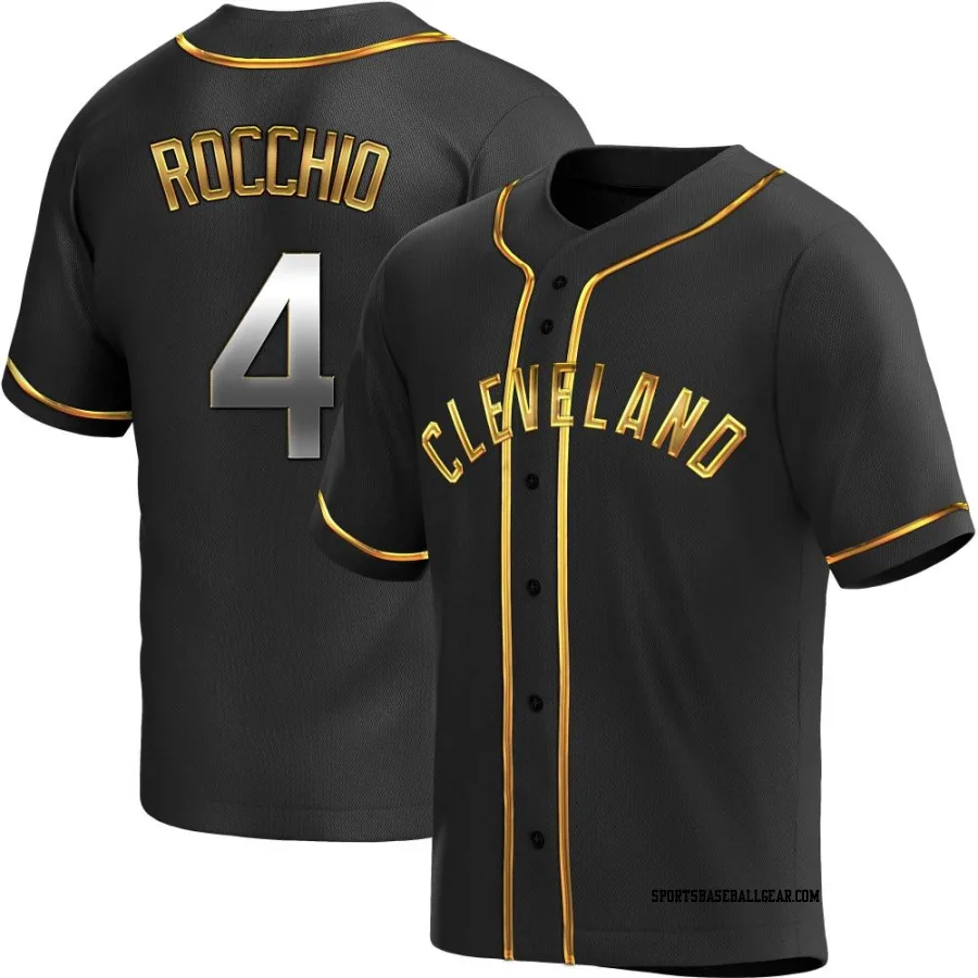 Brayan Rocchio Men's Cleveland Guardians Black Golden Replica Alternate Jersey