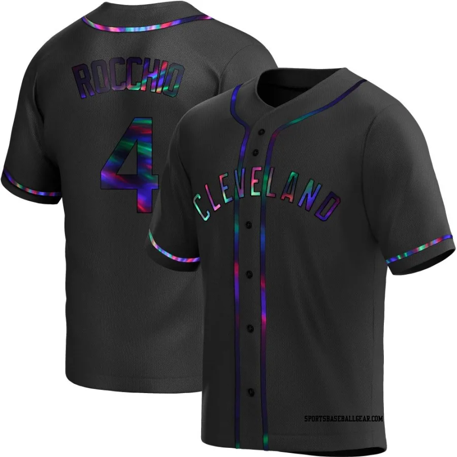 Brayan Rocchio Men's Cleveland Guardians Black Holographic Replica Alternate Jersey