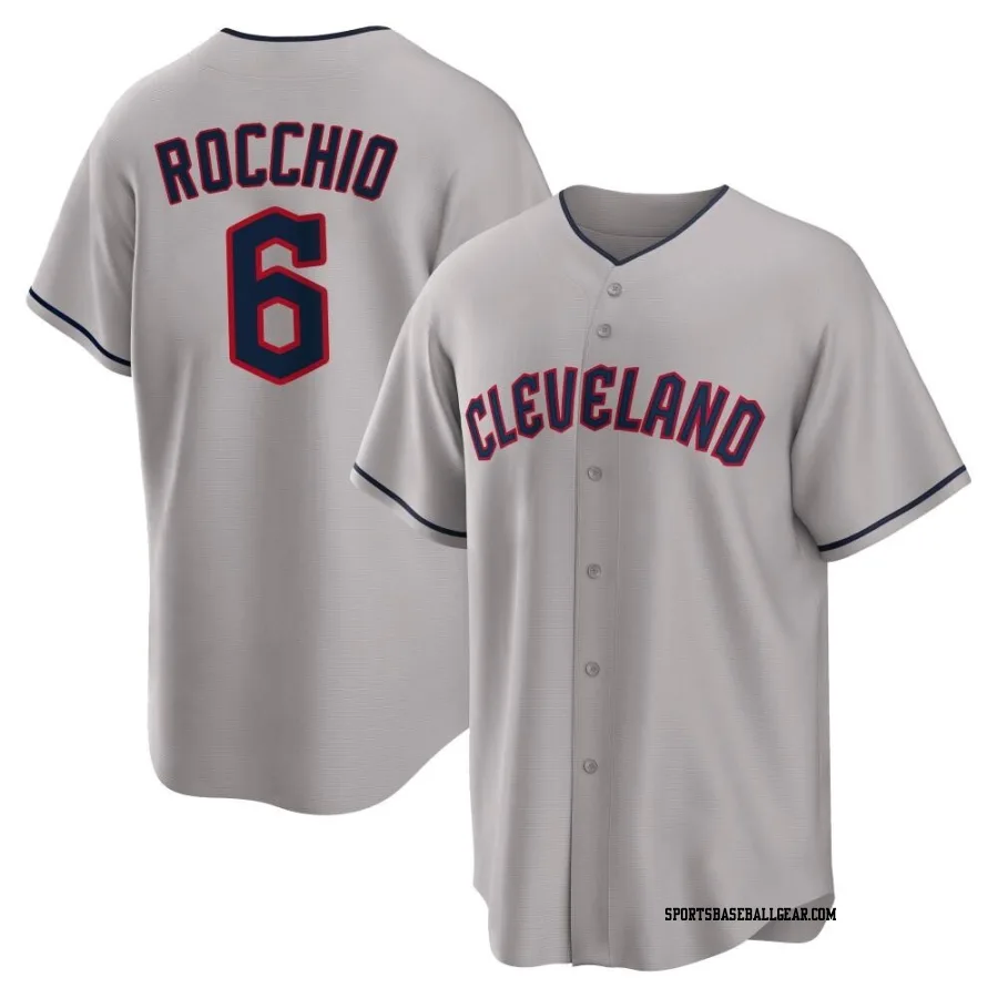 Brayan Rocchio Men's Cleveland Guardians Gray Replica Road Jersey