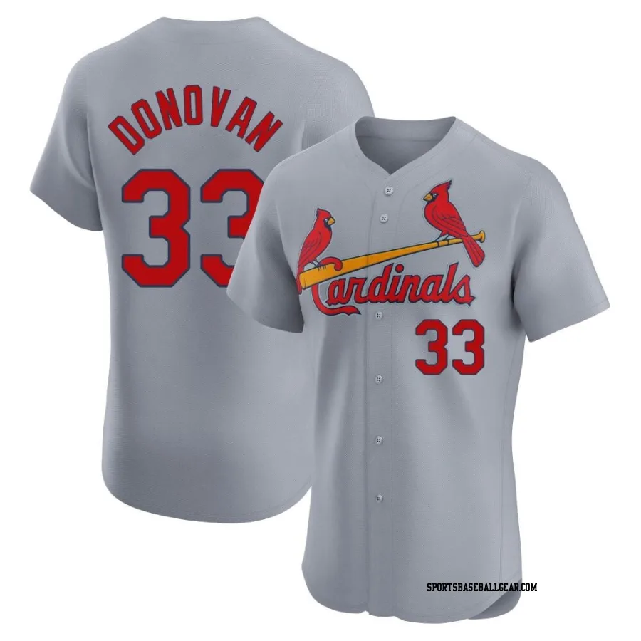 Brendan Donovan Men's St. Louis Cardinals Gray Elite Road Jersey