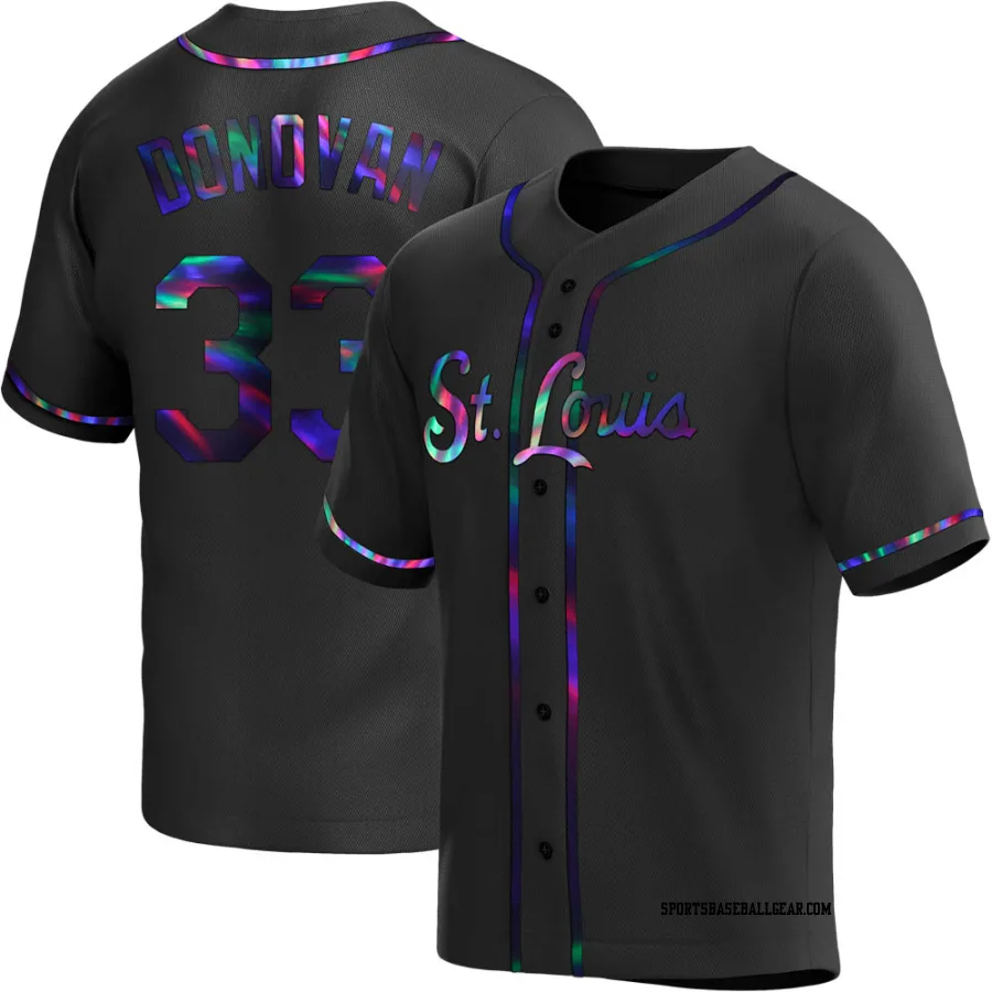 Brendan Donovan Youth St. Louis Cardinals Black Holographic Replica Alternate Jersey