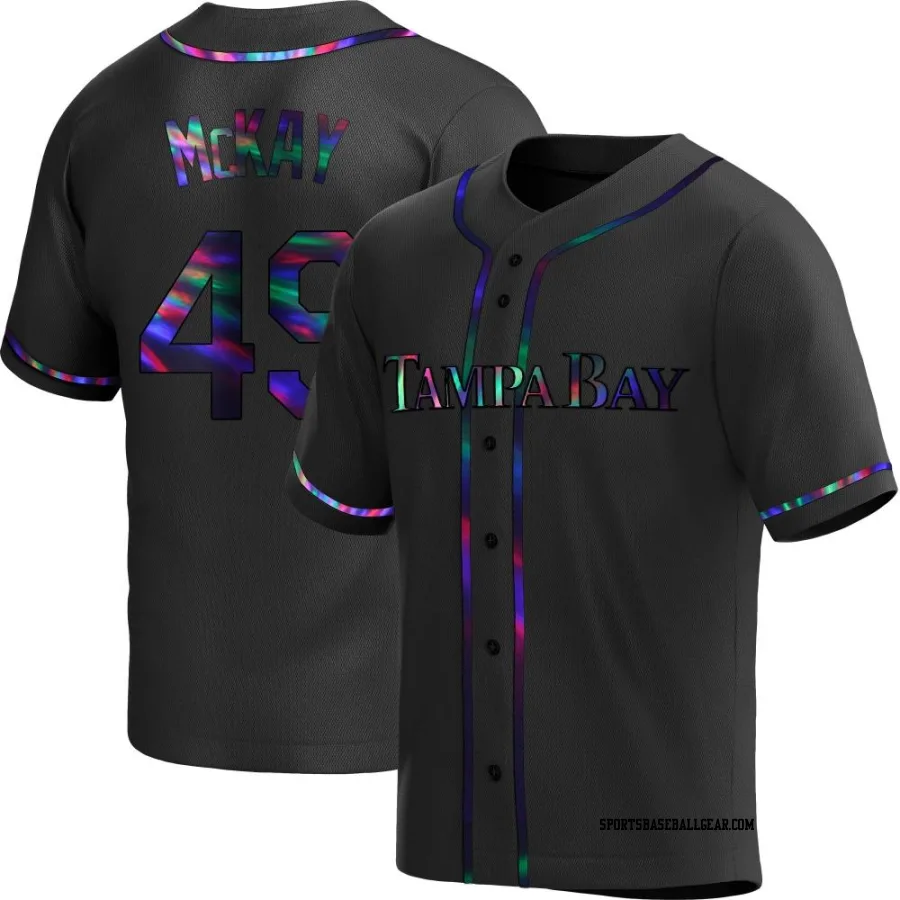 Brendan McKay Men's Tampa Bay Rays Black Holographic Replica Alternate Jersey