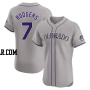 Brendan Rodgers Men's Colorado Rockies Gray Elite Road Jersey