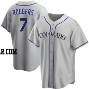 Brendan Rodgers Men's Colorado Rockies Gray Replica Road Jersey