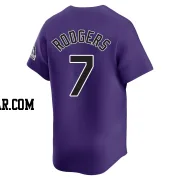 Brendan Rodgers Men's Colorado Rockies Purple Limited Alternate Jersey