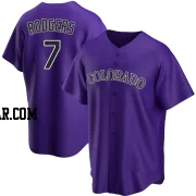 Brendan Rodgers Men's Colorado Rockies Purple Replica Alternate Jersey