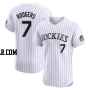 Brendan Rodgers Men's Colorado Rockies White Elite Home Jersey