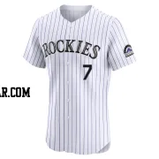 Brendan Rodgers Men's Colorado Rockies White Elite Home Jersey