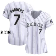 Brendan Rodgers Women's Colorado Rockies White Limited Home Jersey