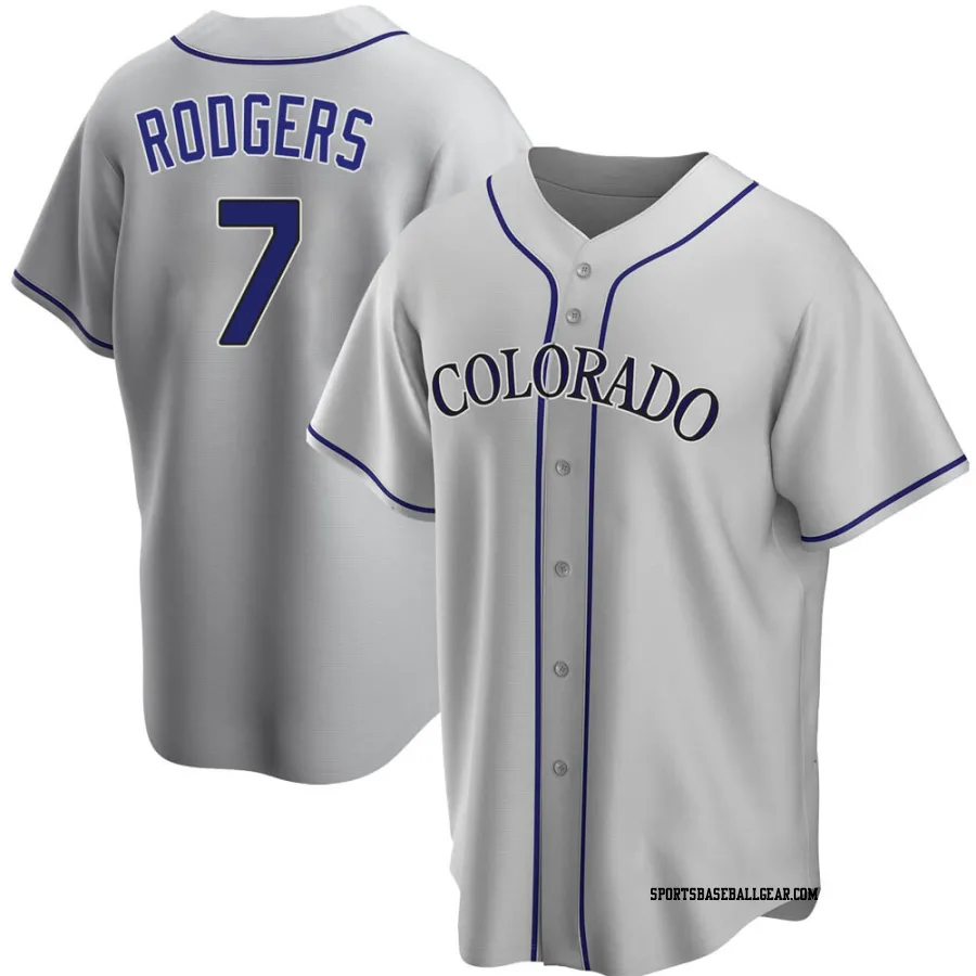 Brendan Rodgers Youth Colorado Rockies Gray Replica Road Jersey