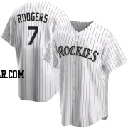 Brendan Rodgers Youth Colorado Rockies White Replica Home Jersey