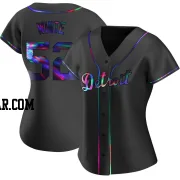 Brendan White Women's Detroit Tigers Black Holographic Replica Alternate Jersey