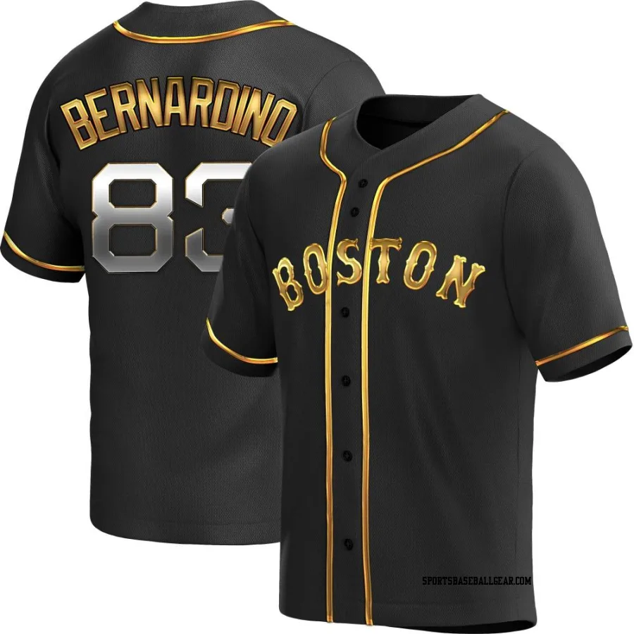 Brennan Bernardino Men's Boston Red Sox Black Golden Replica Alternate Jersey