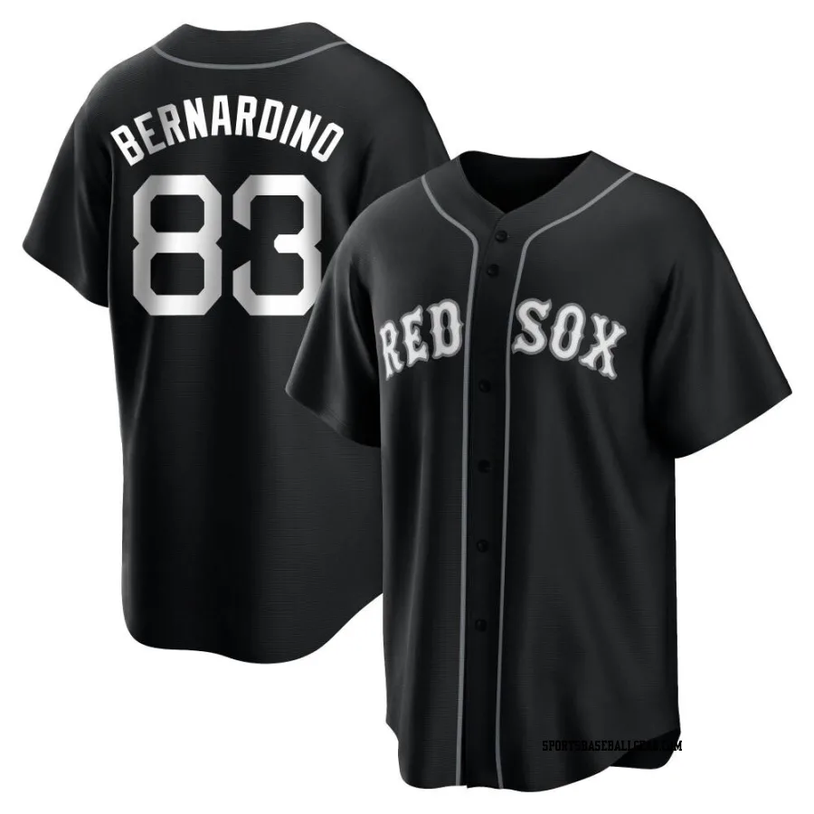 Brennan Bernardino Men's Boston Red Sox Black/White Replica Jersey