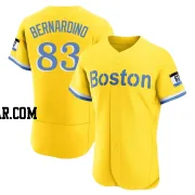 Brennan Bernardino Men's Boston Red Sox Gold/Light Authentic Blue 2021 City Connect Jersey