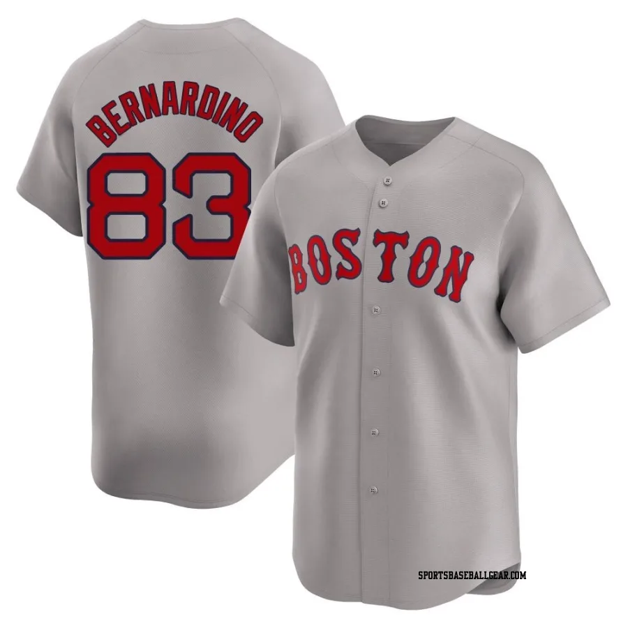 Brennan Bernardino Men's Boston Red Sox Gray Limited Away Jersey