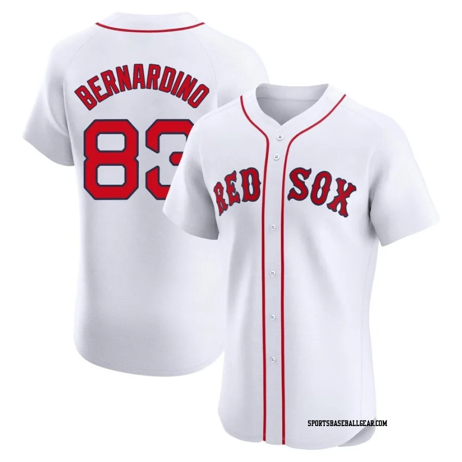 Brennan Bernardino Men's Boston Red Sox White Elite Home Patch Jersey