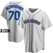 Brennan Bernardino Men's Seattle Mariners White Replica Home Cooperstown Collection Jersey