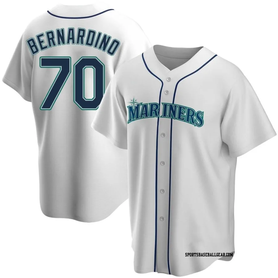 Brennan Bernardino Men's Seattle Mariners White Replica Home Jersey