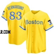 Brennan Bernardino Youth Boston Red Sox Gold/Light Replica Blue 2021 City Connect Player Jersey