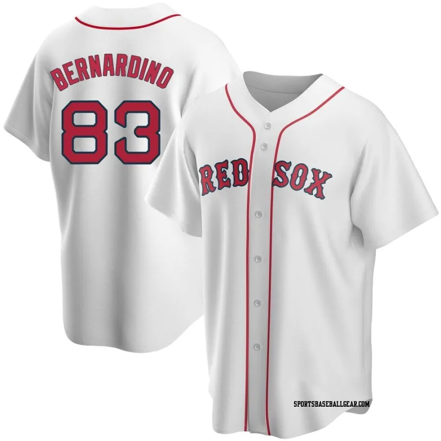 Brennan Bernardino Youth Boston Red Sox White Replica Home Jersey