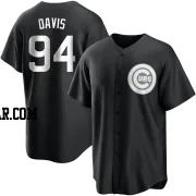 Brennen Davis Men's Chicago Cubs Black/White Replica Jersey