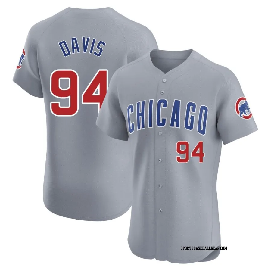 Brennen Davis Men's Chicago Cubs Gray Elite Road Jersey