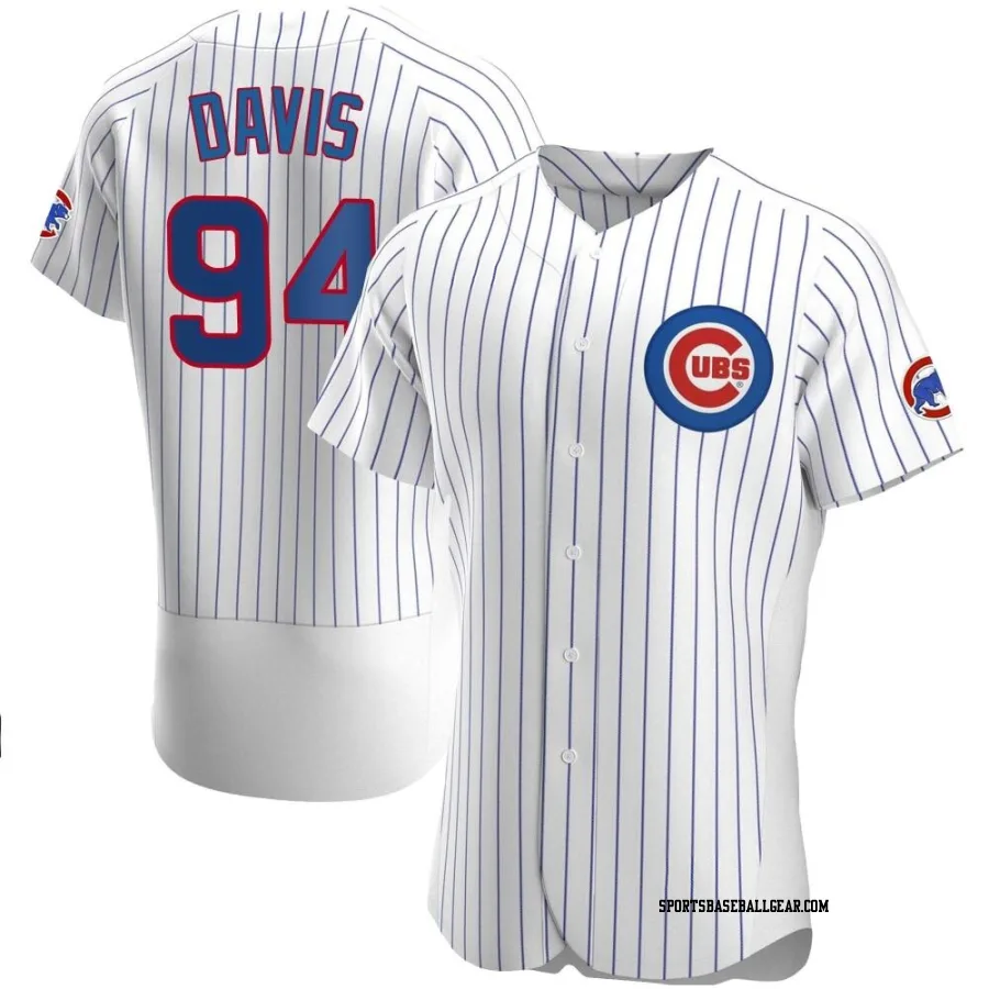 Brennen Davis Men's Chicago Cubs White Authentic Home Jersey