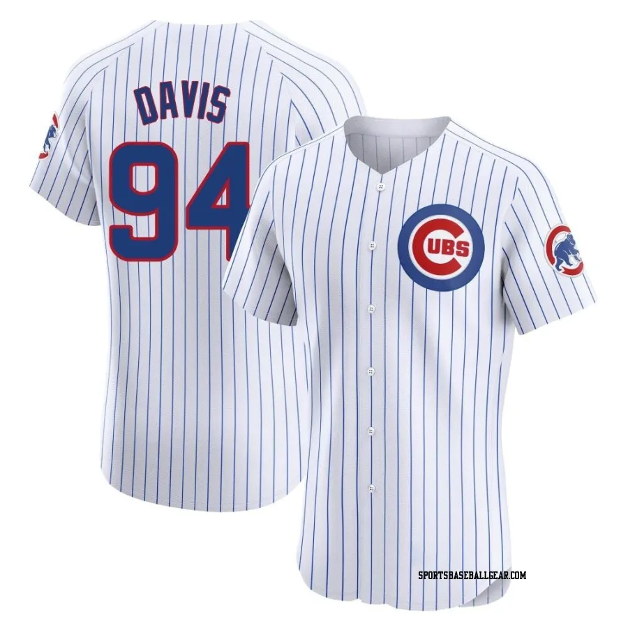 Brennen Davis Men's Chicago Cubs White Elite Home Jersey