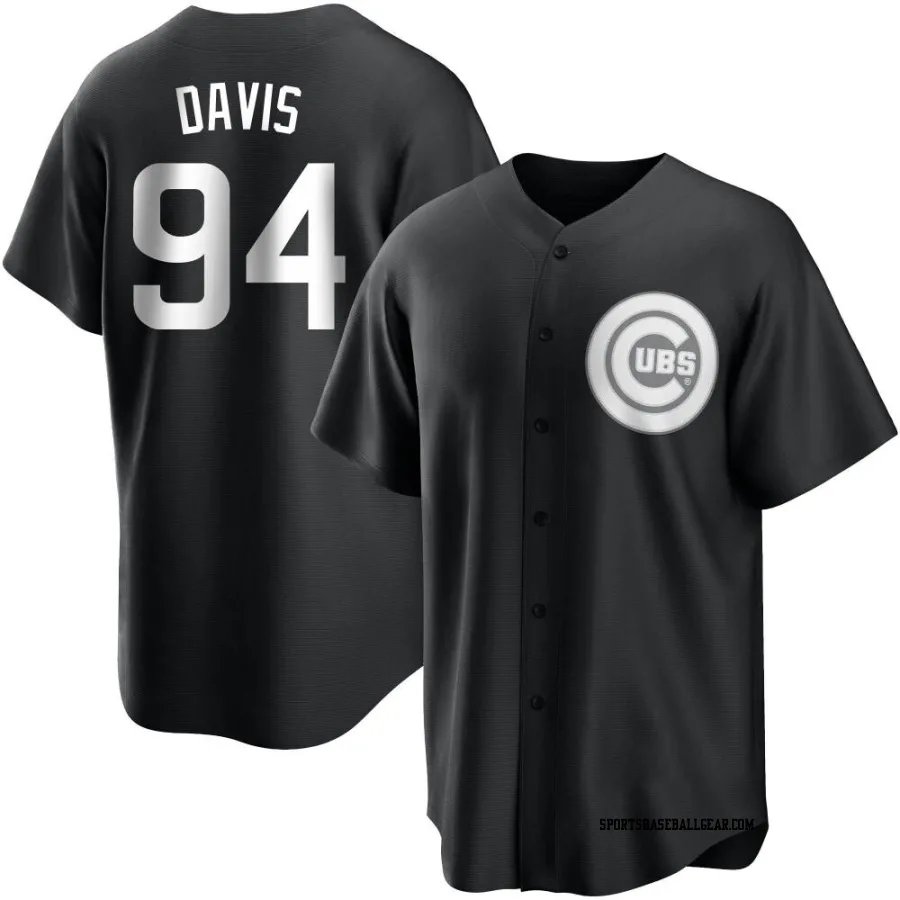 Brennen Davis Youth Chicago Cubs Black/White Replica Jersey