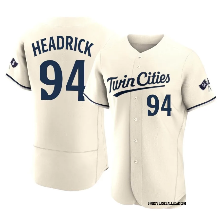 Brent Headrick Men's Minnesota Twins Cream Authentic Alternate 2023 Jersey