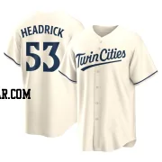 Brent Headrick Men's Minnesota Twins Cream Replica Alternate Jersey