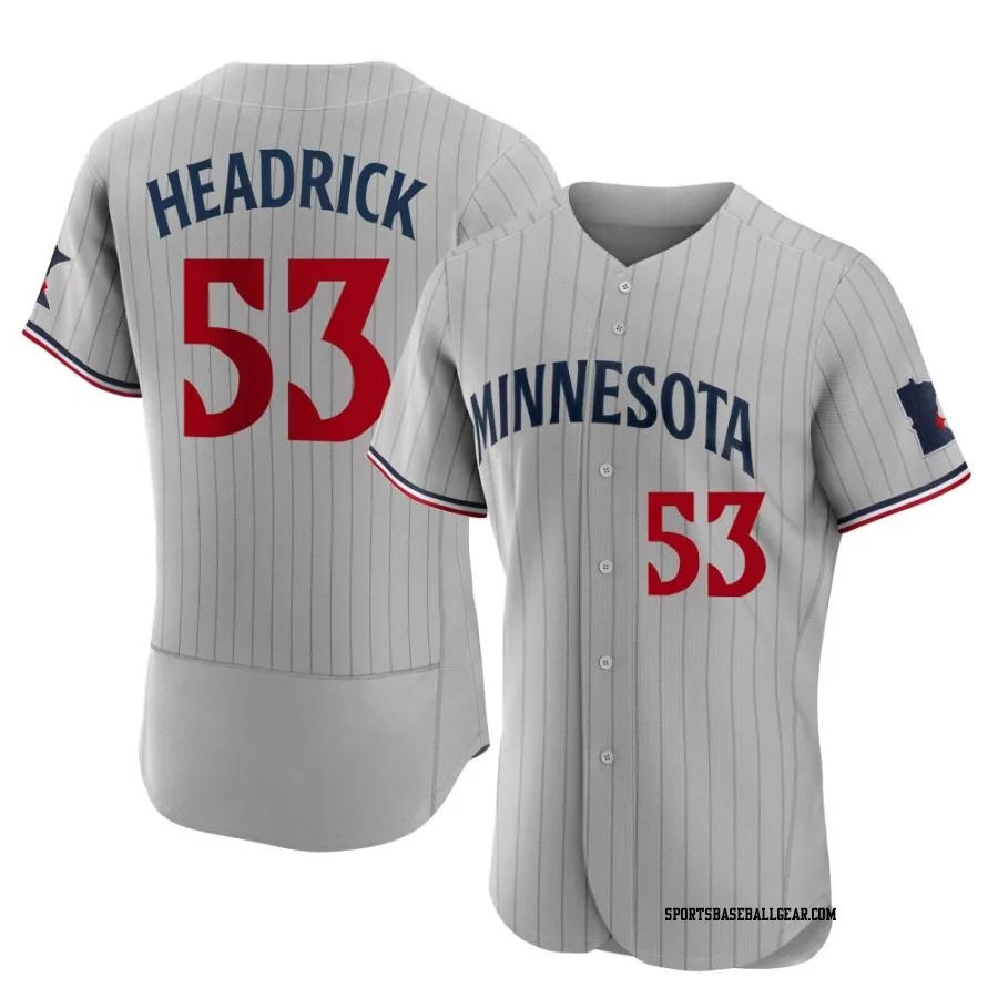 Brent Headrick Men's Minnesota Twins Gray Authentic Road Jersey