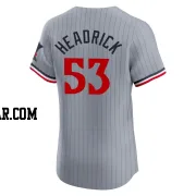 Brent Headrick Men's Minnesota Twins Gray Elite Road Jersey