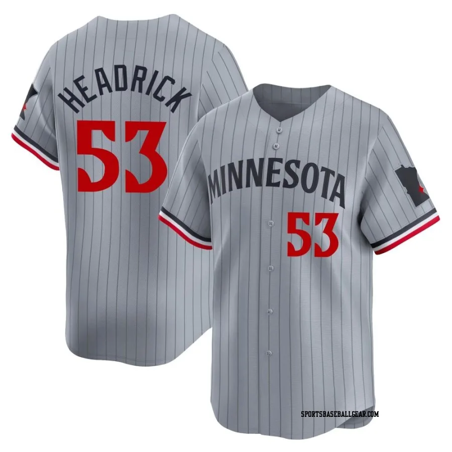 Brent Headrick Men's Minnesota Twins Gray Limited Road Jersey