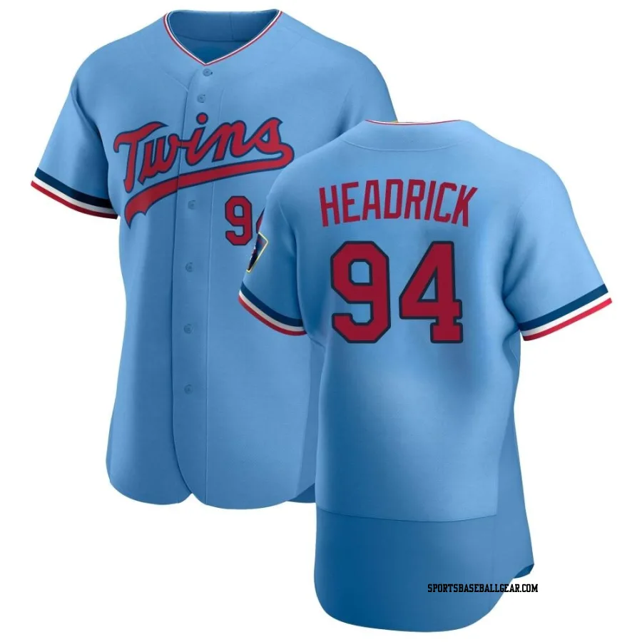 Brent Headrick Men's Minnesota Twins Light Blue Authentic Alternate Jersey