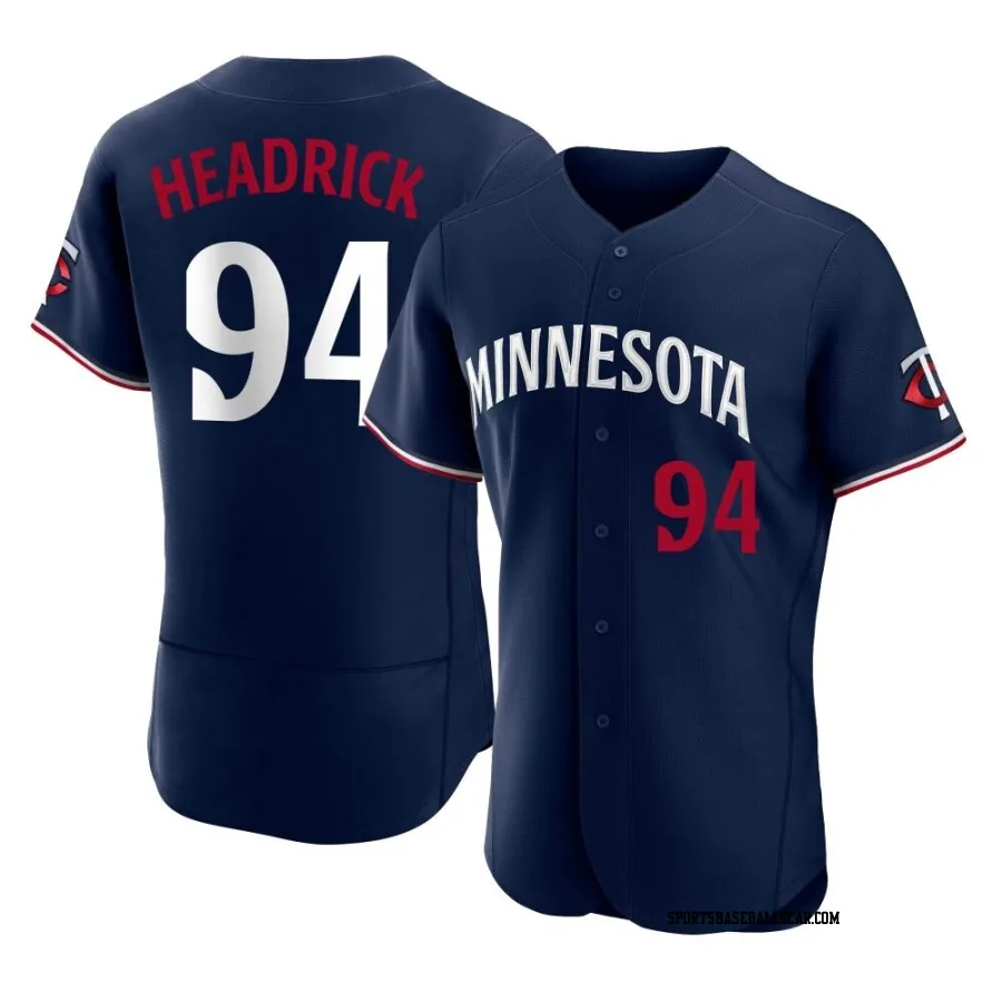 Brent Headrick Men's Minnesota Twins Navy Authentic Alternate Jersey