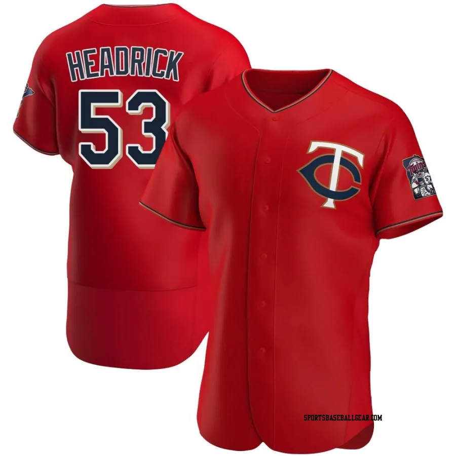 Brent Headrick Men's Minnesota Twins Red Authentic Alternate Jersey