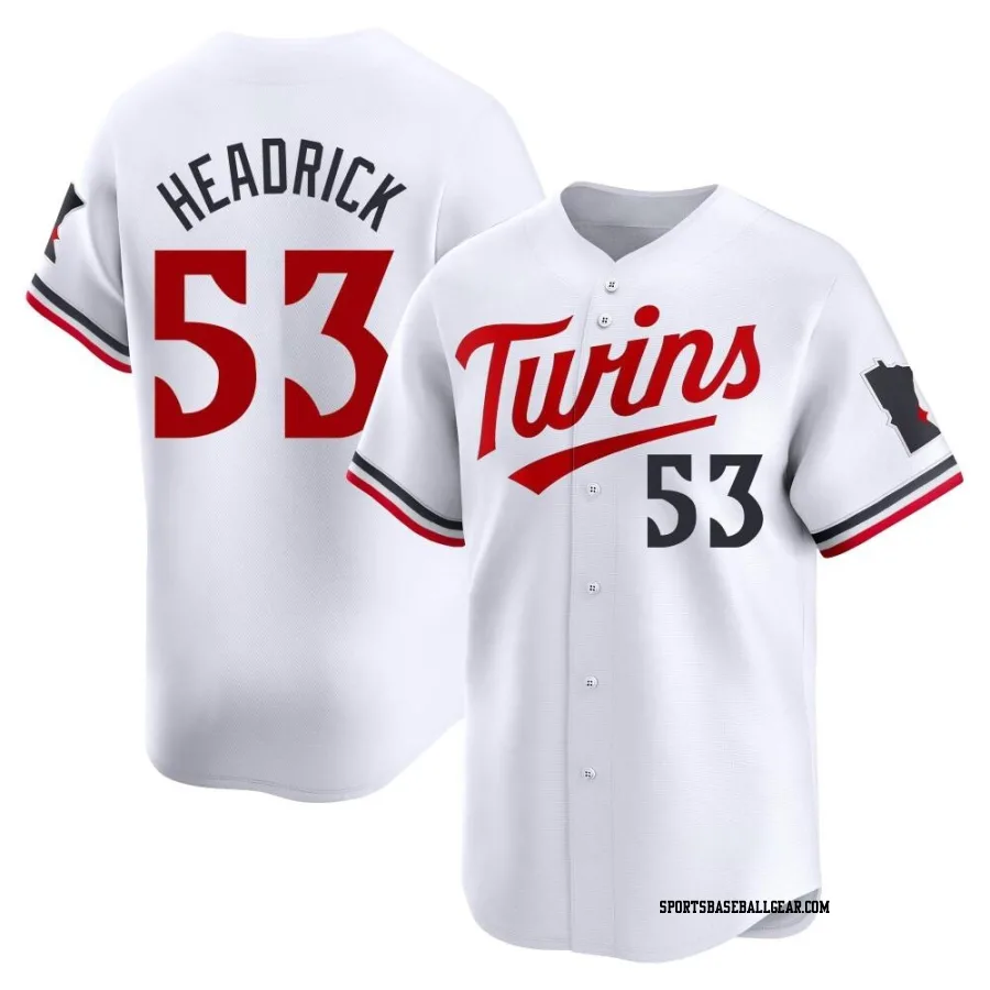 Brent Headrick Men's Minnesota Twins White Limited Home Jersey