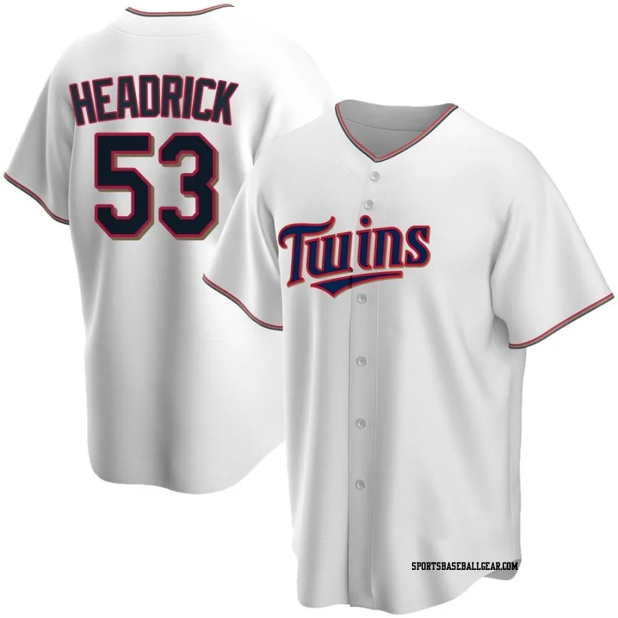 Brent Headrick Men's Minnesota Twins White Replica Home Jersey