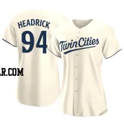 Brent Headrick Women's Minnesota Twins Cream Authentic Alternate Jersey