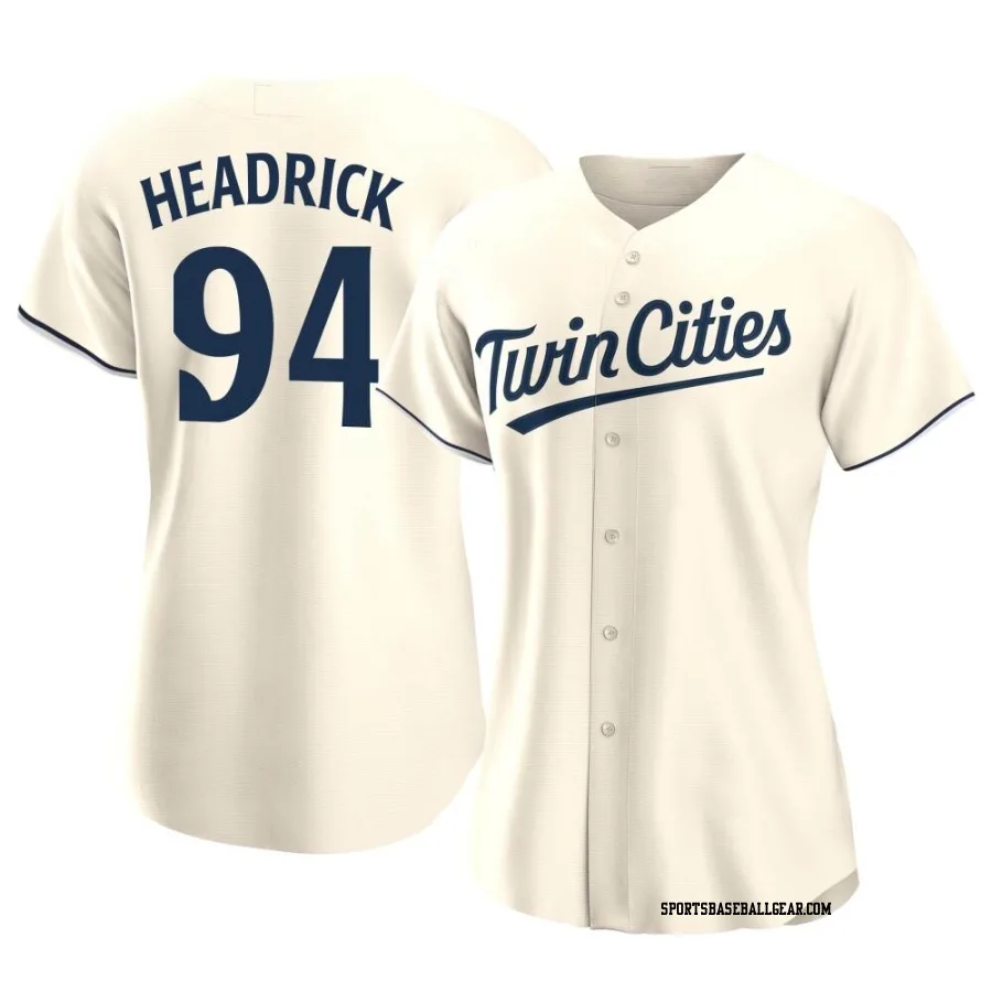 Brent Headrick Women's Minnesota Twins Cream Authentic Alternate Jersey