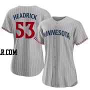 Brent Headrick Women's Minnesota Twins Gray Authentic Road Jersey