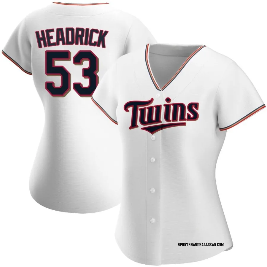 Brent Headrick Women's Minnesota Twins White Authentic Home Jersey