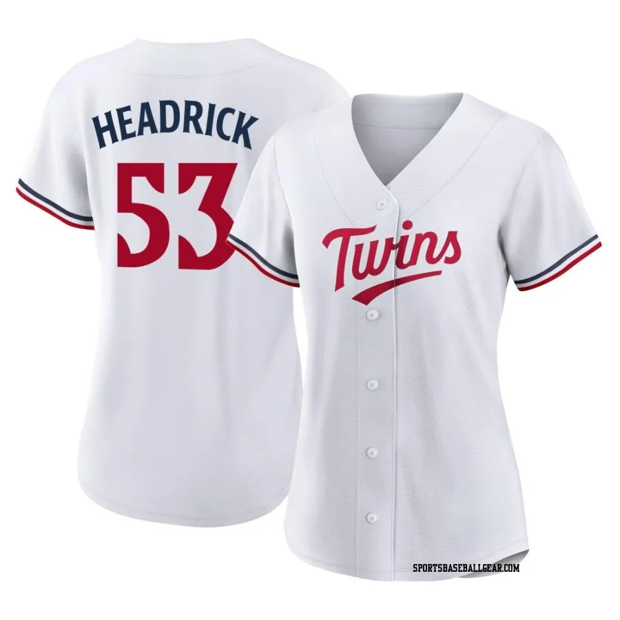 Brent Headrick Women's Minnesota Twins White Authentic Home Jersey